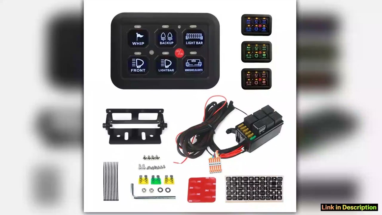 12V LED 6 Gang Switch Panel 600W1200W Circuit Control Relay System Box Slim Touch Control Panel