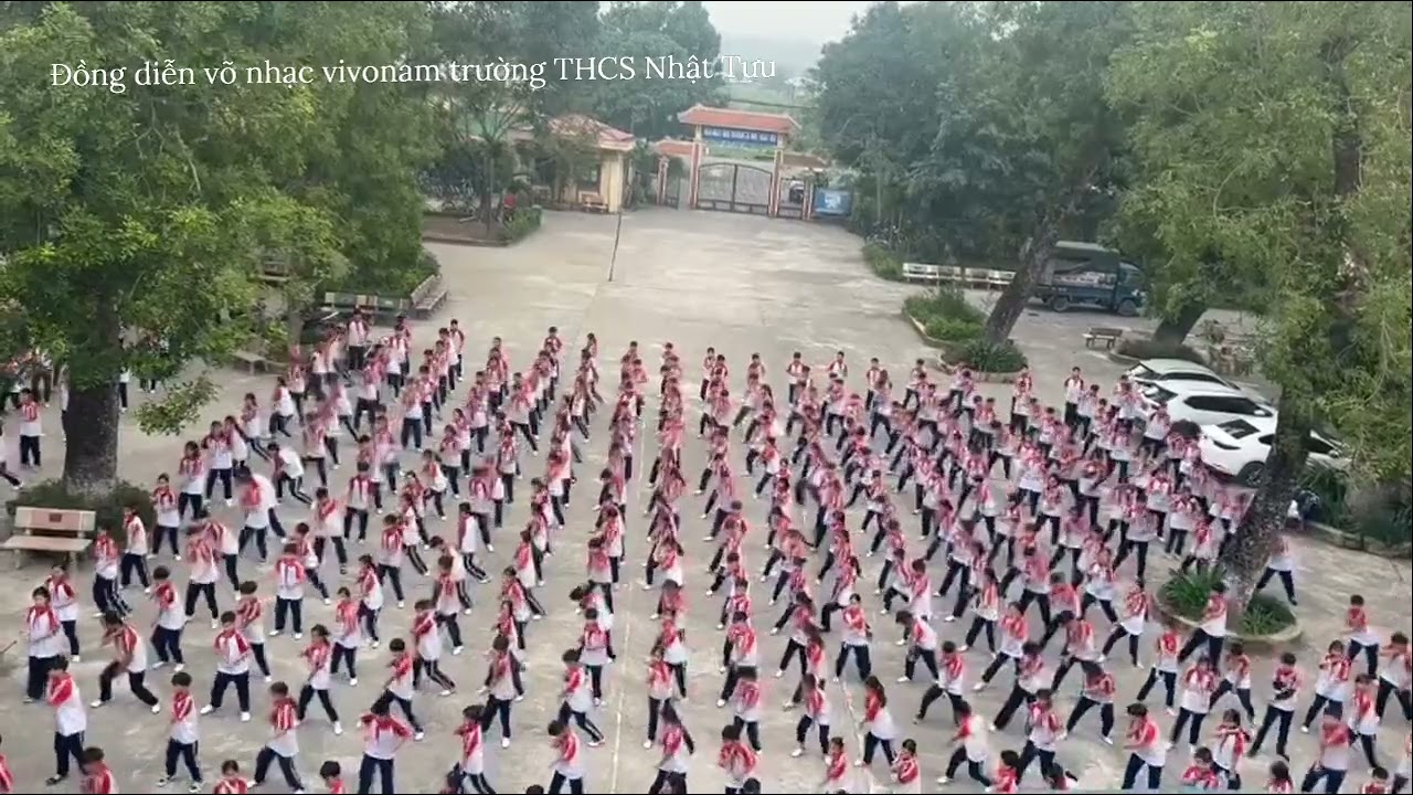 Đồng diễn võ vivonam của học sinh trường THCS Nhật Tựu 