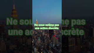 Ne sous-estime pas une action discrète.#action #discrete #discipline #motivation #conseils