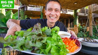 Organic Thai Food 🥬 Fresh Mountain Salad! | Baan Mon Muan (บ้านม่อนม่วน), Thailand