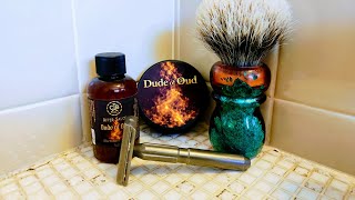 The Dude of Oud Shave Soap &amp; Aftershave from The Cajun Blade ~ TRC Stainless lvl 1 #safetyrazor 