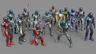 Low-Poly Sci-Fi Troopers UE Preview