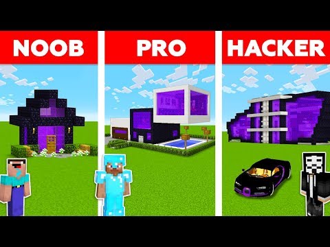 Minecraft Battle: NOOB vs PRO vs HACKER: PORTAL HOUSE BUILD CHALLENGE in Minecraft / Animation