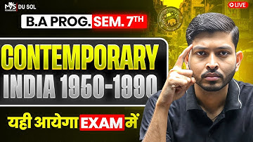 Contemporary India 1950–1990 B.A Program Semester 7th History Important Questions with Answer