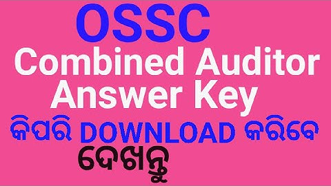 OSSC Combined Auditor Answer key download