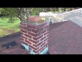 Brick chimney roof inspection