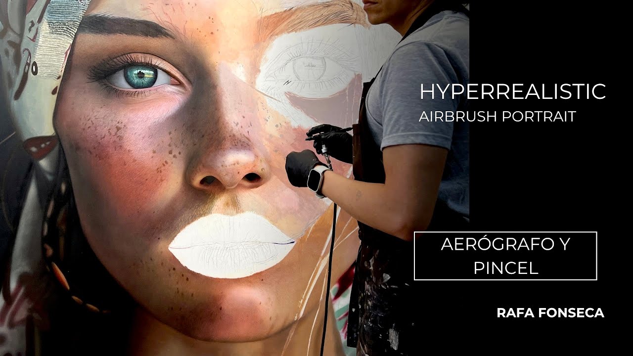 Como combinar el pincel con el aerógrafo | Retrato hiperrealista