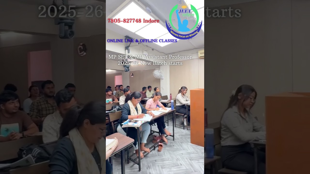 MP SET 2025- 26 Mp Assistant professor English offline & online coaching,class Indore