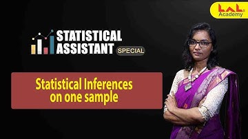 Statistical inferences on one sample | Statistical Assistant | Lal