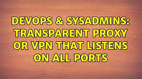 DevOps & SysAdmins: Transparent Proxy or VPN that listens on all ports