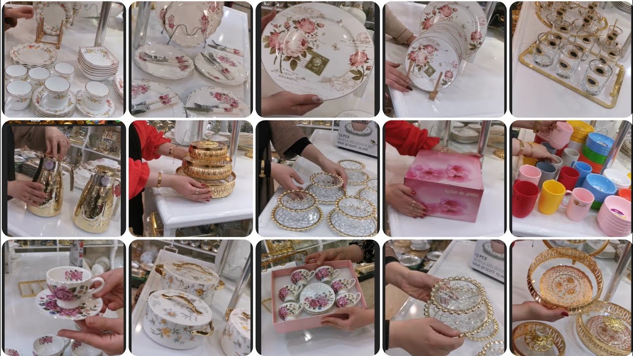 Latest New Tea Cups and Marble Dinner set Designs made in Iraq Unboxing crockery items #review#vlog