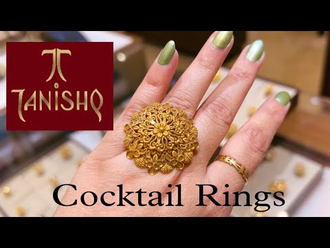 Tanishq Latest 2023 Antique Rings Gold design with weight and Price/Cocktail Ring designs/big /deeya