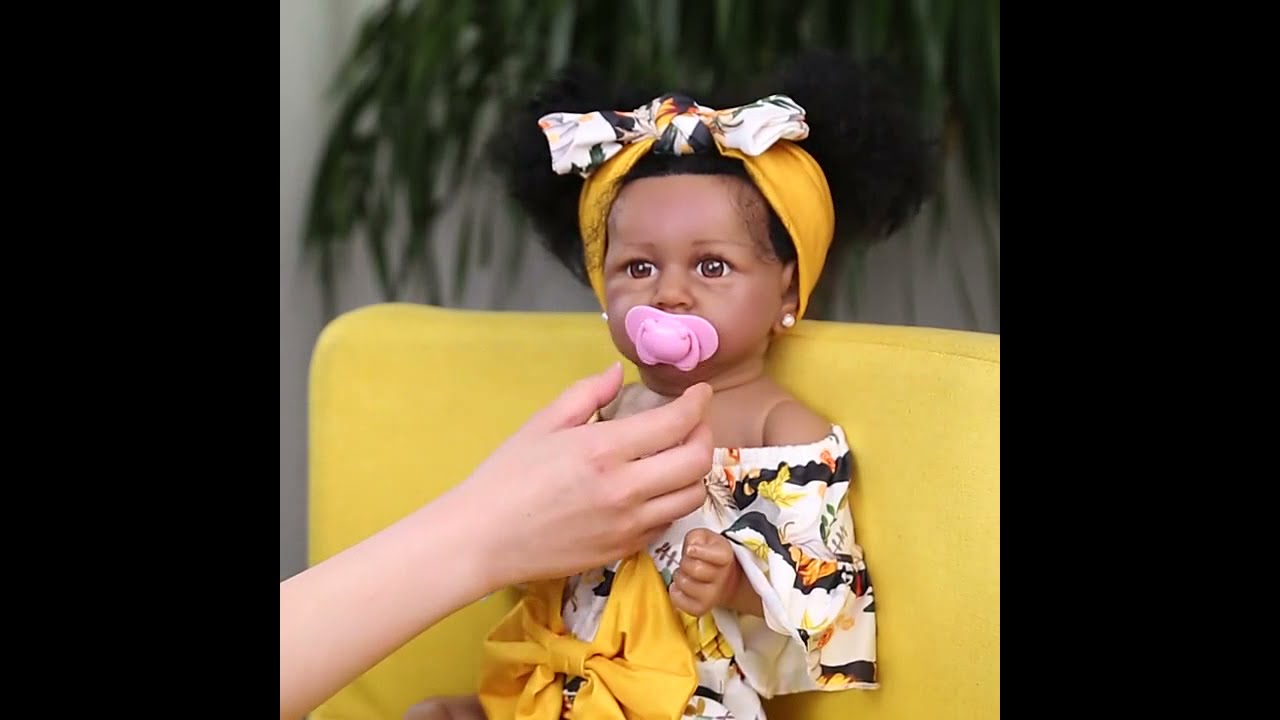 57 cm Black Skin Reborn Baby Toddler Doll
