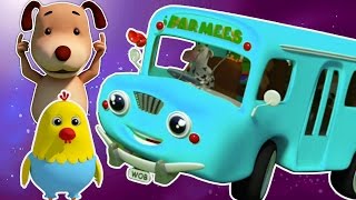 Räder auf dem Bus | Karikatur-3D für Kinder | Beliebte Kinderreim | Wheels on the Bus