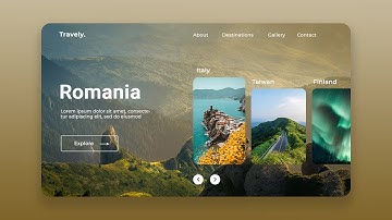UI UX Design - Modern Travel To Romania Website and Landing Page - Adobe Photoshop