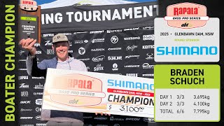 2025 Rapala Bass Pro Series | Shimano Glenbawn Dam Boater Winner Interview with Braden Schuch