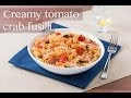 Gluten free creamy tomato crab fusilli