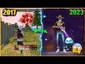 OLD WHITE 444 vs NEW WHITE 444⚡⚡ - FREE FIRE PLAYERS 2017 VS 2023