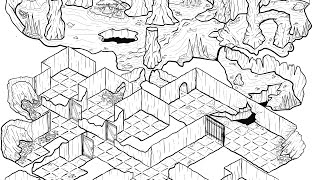 Hand Drawn Isometric Dungeon Map Time Lapse!