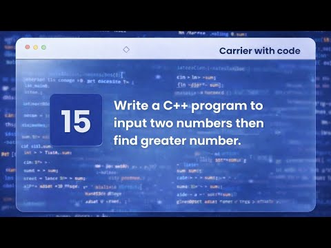 15. 💻 C++ Program to Find Greater Number | Step by Step | CWC