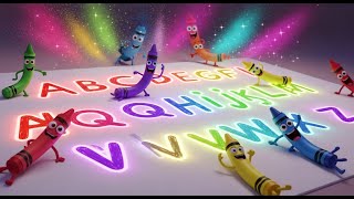 Learn A to Z with Rainbow Crayons 🖍️🌈🎨 | ABC Learning Video for Kids | Fun Educational