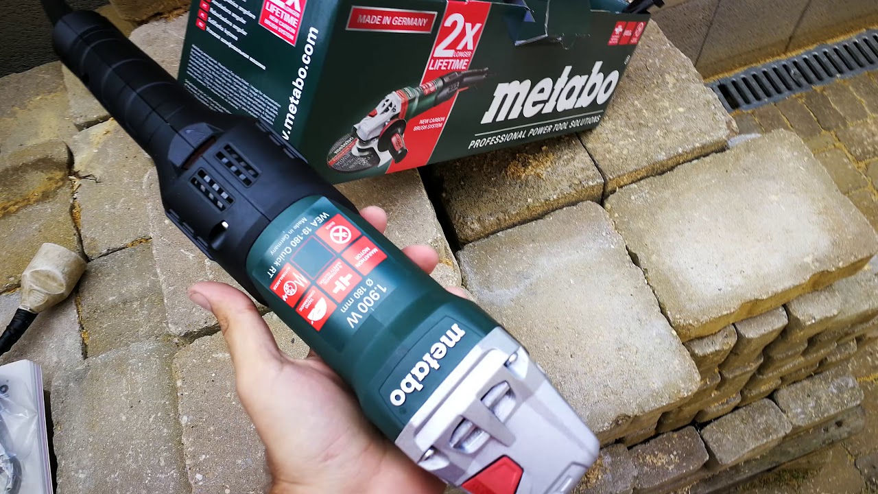 Unpacking / unboxing angle grinder Metabo WEA 19-180 QUICK RT 601095000