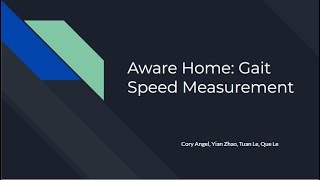 Aware Home Gait Speed Measurement Teaser 2022