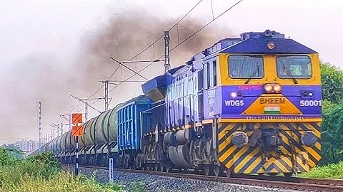 wdg5 bheem locomotive with btpn freight train | 50001 | emd diesel engine | locomotive | btpn train