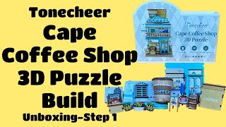 Tonecheer Cape Coffee Shop 3D Puzzle Build: Unboxing-Step 1