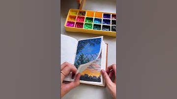 my june paintings so far ⛅️☕️😌#art #painting #gouache #sketchbook #sketchbooktour