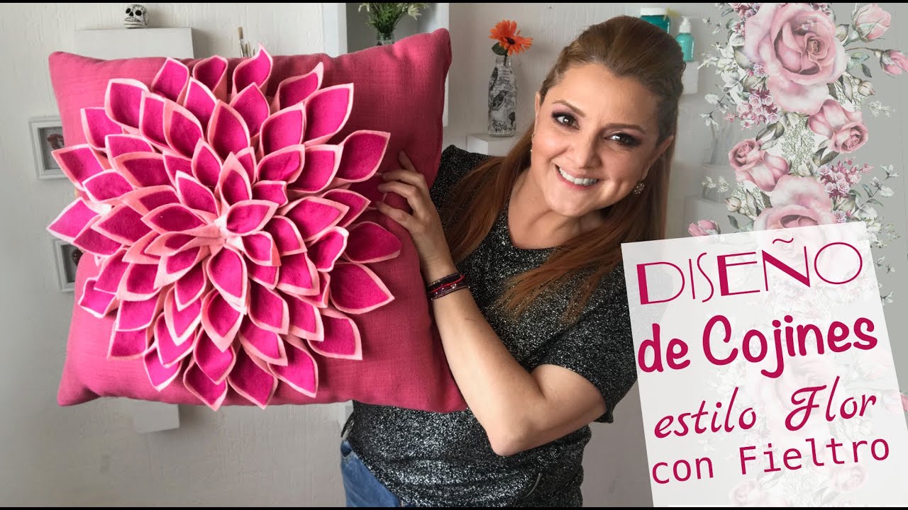 Cómo hacer flores de tela para decorar Cojines 🌸 Pillow Flower Diy -  YouTube
