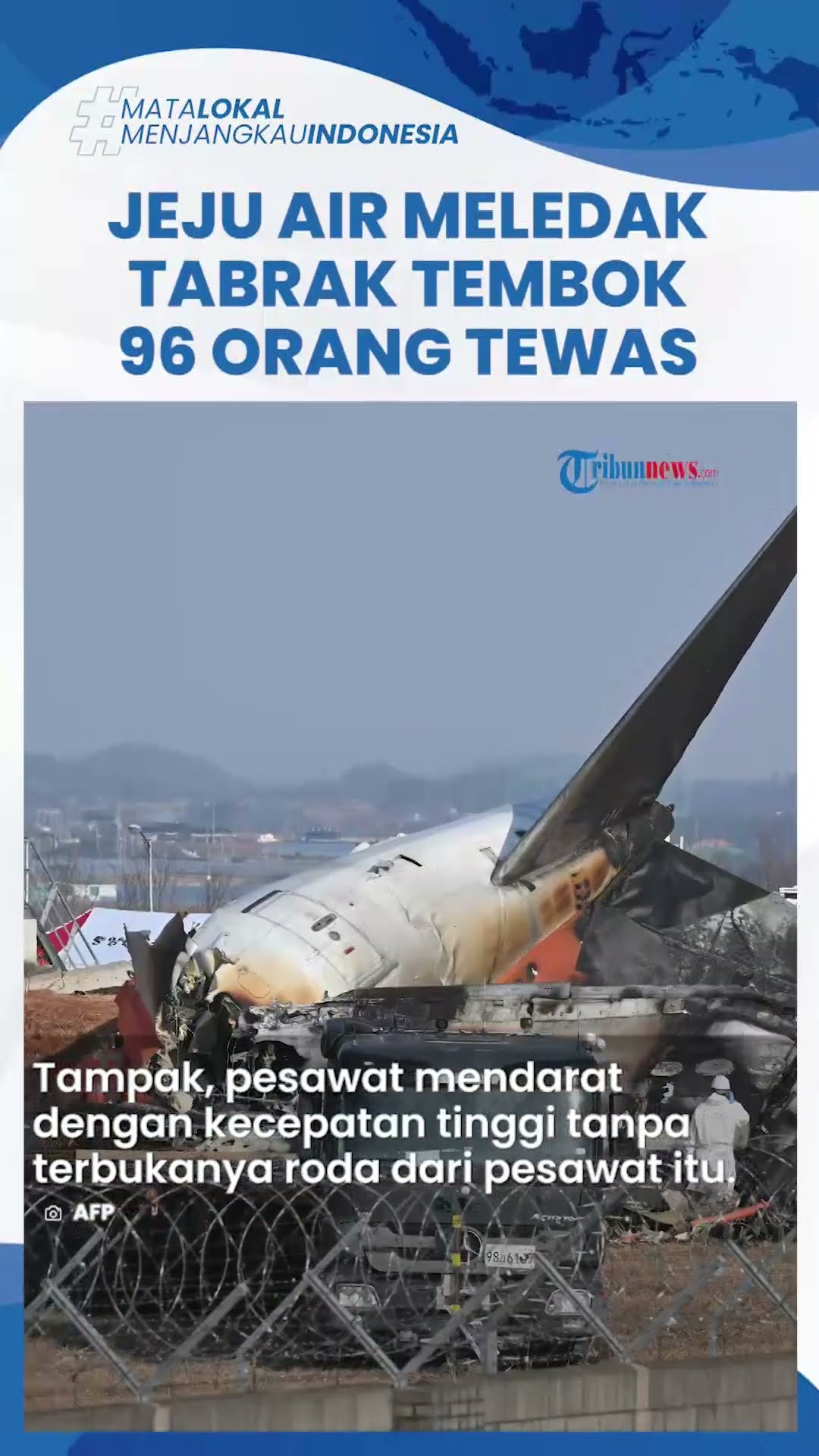 Detik-detik Kecelakaan Pesawat Jeju Air, Korban Tewas Jadi 96 Orang, Diduga Roda Pendaratan Rusak