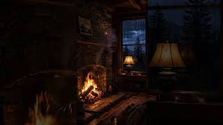 Sleep by the Fireplace 🔥 Rainy Night Ambience for Deep Relaxation 🌧️ #asmr #relax #aesthetic