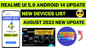 Realme UI 5.0 Android 14 New Software Update List | Realme August 2023 New Update List News