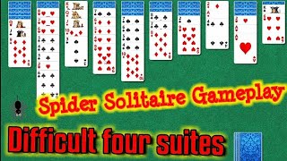 spider solitaire gameplay walkthrough difficult four suites