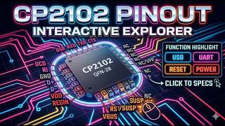 CP2102 IC Pinout Explorer | Instant Visual Datasheet for Faster Design
