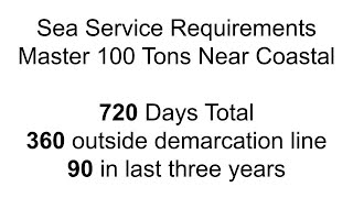Near Coastal Master 100 Sea Service Requirements
