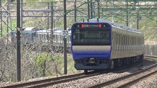 上越線 配9728レ EF64-1031牽引E235系1000番台F-10編成配給輸送　石打→越後湯沢にて　/Japanese Trains JNR Class EF64 & E235Series