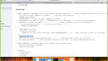 Hive DDL - Create Table Syntax Overview