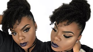 Kinky Bun With Bangs Tutorial For Short To Medium Natural Hair Joynavon