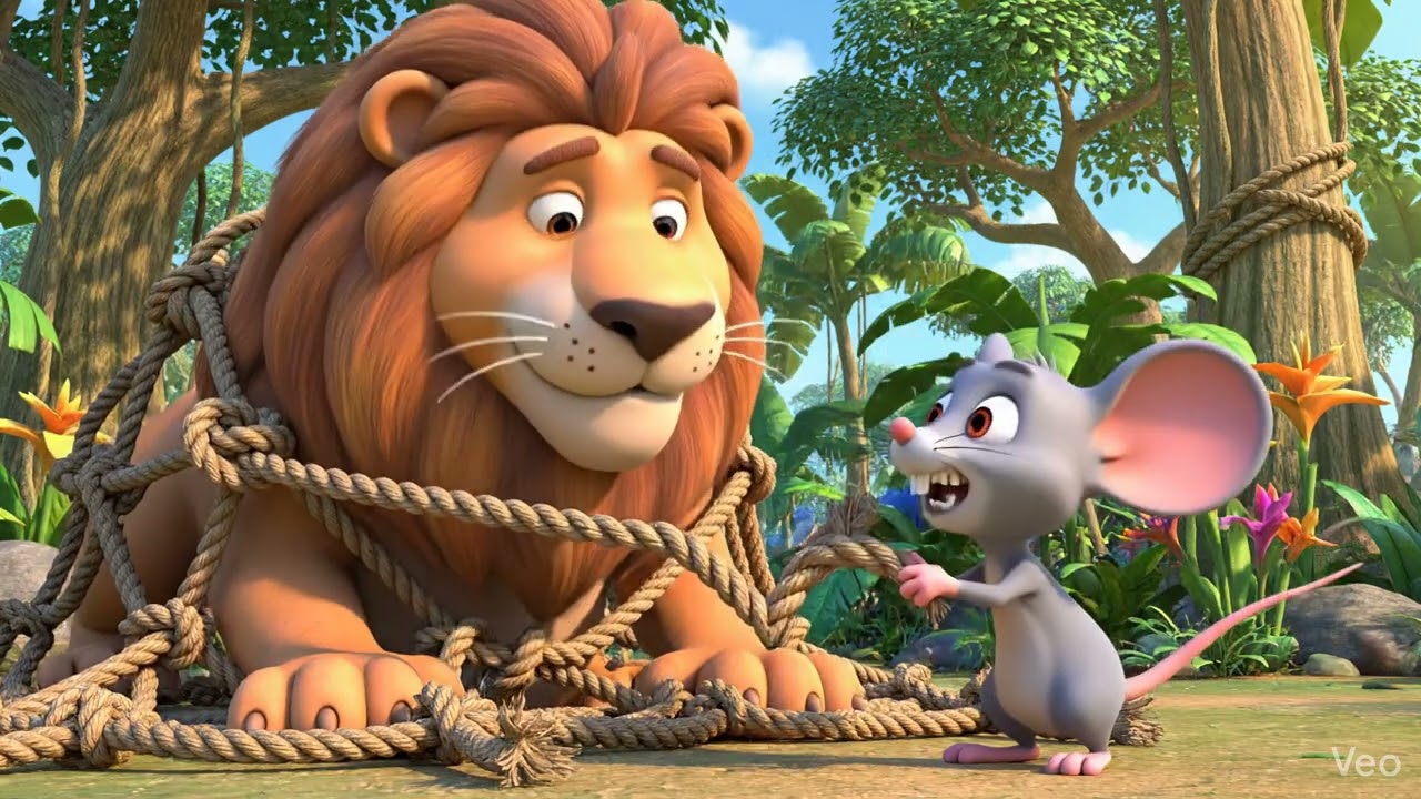 Cartoon Lion and Mouse Video