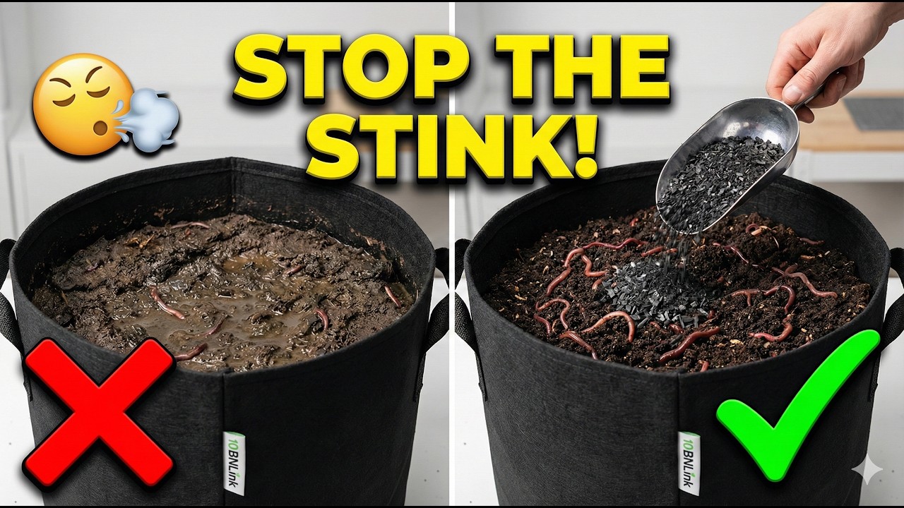 Stop the Stink: 10 Gallon Worm Bag Feeding & Biochar Lesson | Feb, 19, 2026