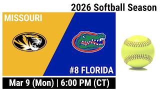2026 Mar 9 SB Missouri Tigers vs Florida Gators FULL GAME Softball 20260309