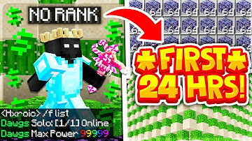 *RICH* FIRST 24 HOURS of MINECRAFT FACTIONS as a SOLO with NO RANK..! (SOTW)