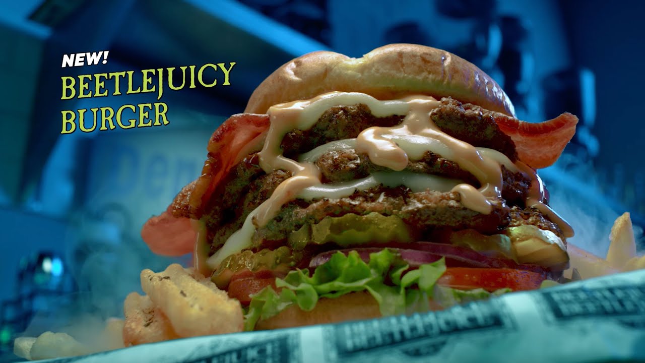 Denny’s X BEETLEJUICE BEETLEJUICE Try the Afterlife Menu…if you dare. (On Digital)
