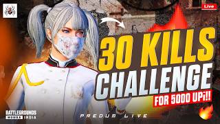 30 Kills Challenge in Battlegrounds Mobile India 🔥 | Road to 5k | Intense BGMI Live
