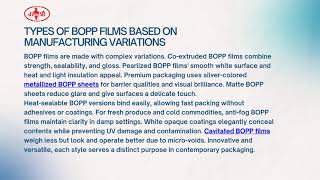What is BOPP Plastic Film Properties, Manufacturing, and Applications