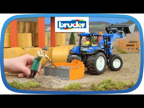 New Holland T5.120 mit Ladekasten + Frontlader -- 02187 -- BRUDER Spielwaren