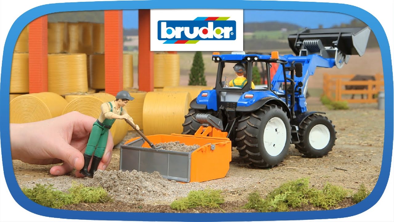 New Holland T5.120 mit Ladekasten + Frontlader -- 02187 -- BRUDER Spielwaren