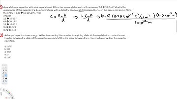 Capacitance and Dielelectrics - Physics - Example 8